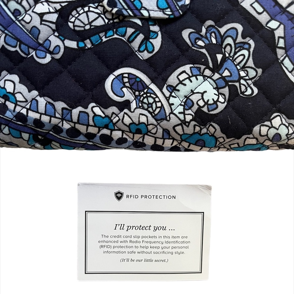 Vera Bradley Iconic RFID Turnlock Wallet in Deep Night Paisley - Picture 9 of 9